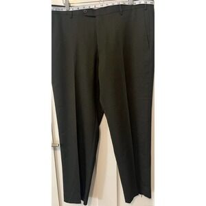 Zanella Parker Mens Pants 38x32 Black Flat Front Business Office Trousers